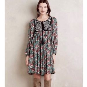 Anthropologie Floreat Floral Tunic Dress
